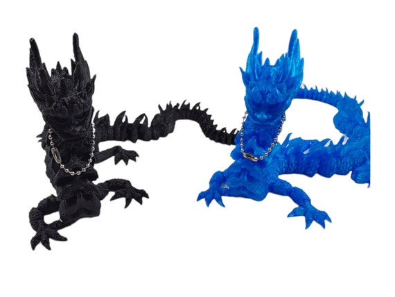 19 inch Flexi Imperial Dragon, 3d print fidget, stocking stuffer, flexi Dragon, gift, flexi factory, key chain, school bag bling, bad dragon