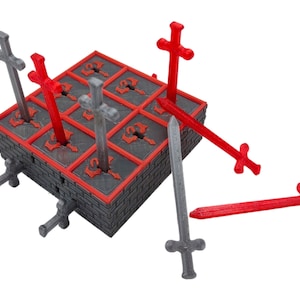 Tic Tac Toe Tabletop Game Set - XOX game for kids, sword Tic Tac Toe game for kids, handcrafted Tic Tac Toe, coffee table game