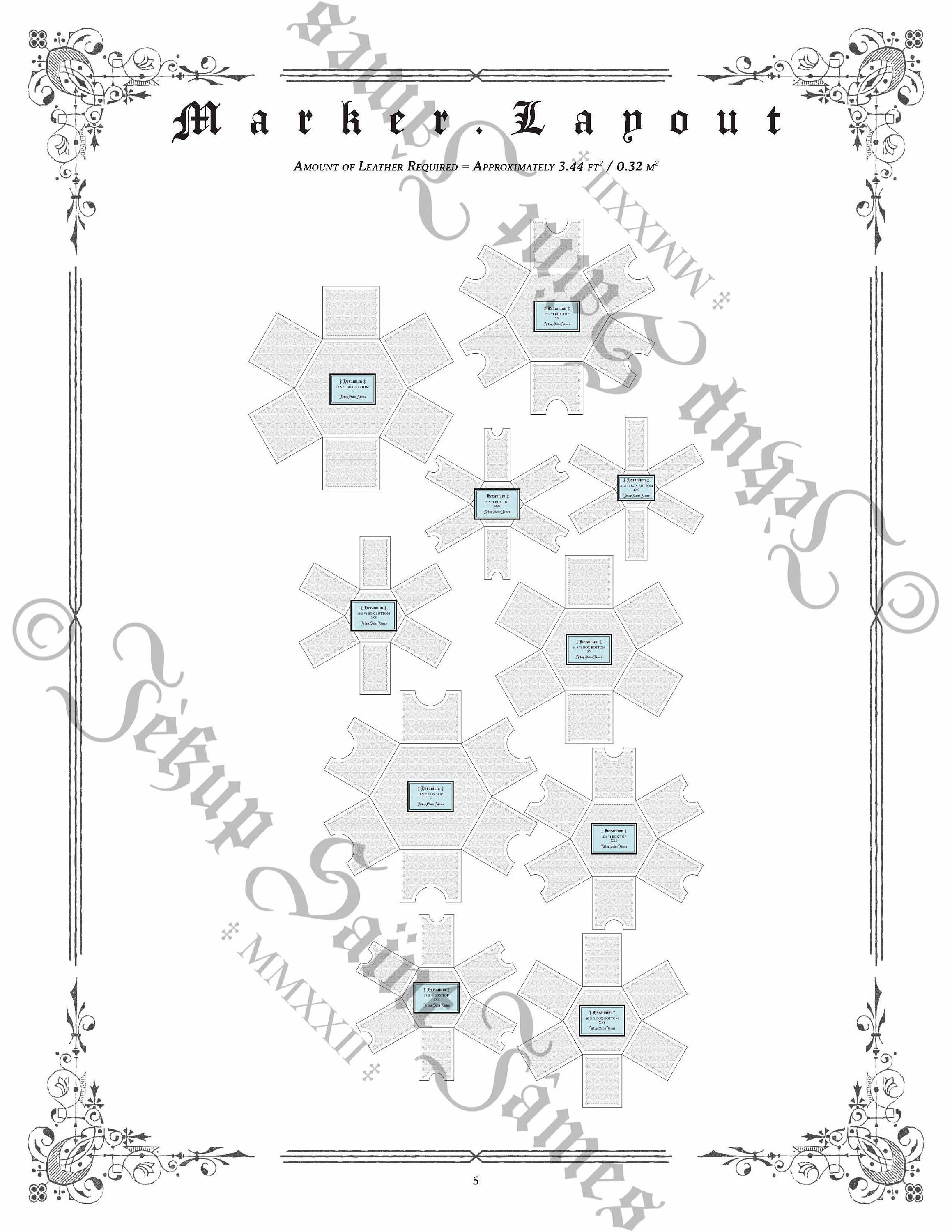 Leather Digital Sewing Pattern: Hexagonal Gift Box Case Decor Printable ...