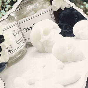 Scented Wax Melts "Cire de Lune" Skulls Crystals Pumpkins & Ghouls: Cotton Blossom, Powder, Lily, Musk {120g} Handcrafted With Mica