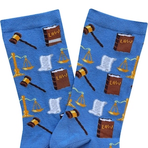 Law Justice Theme Socks, Cotton socks for Men's Women's, Stocking Filler