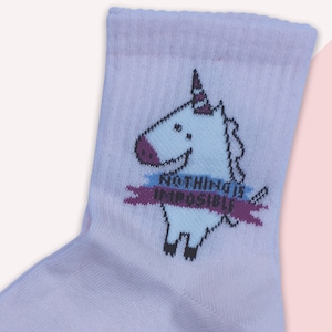 Unicorn Socks, Nothing is Impossible Socks, Cute Socks for Girls, Funny Socks, Cartoon Socks, Unicorn Gift, Christmas Gift, Birthday Gift