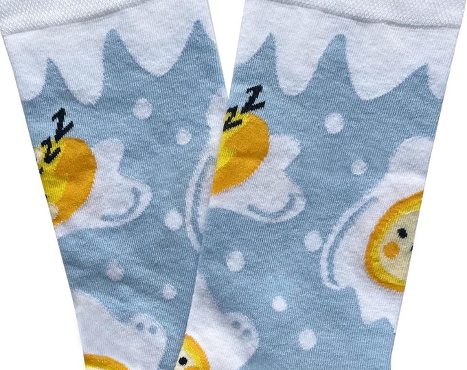 Fried Eggs Socks, Egg Socks, Funny Food Socks, Gastronomy Socks, Novelty Socks, Gift for Chef, Beverage Socks, Chef Socks, Eggs Pattern