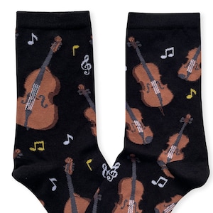 Bow Instrument Socks, Violin Socks, Cello Socks, Cellist Gift, Musician Socks, Music Teacher Socks, Violinist Gift, Christmas Gift image 1