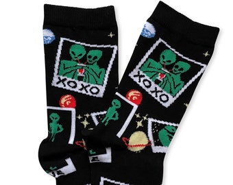 Alien Couple Socks, BFF Socks, Friendship Socks, Love Socks, Funny Socks, Space Socks, Novelty Socks, Trainers Socks, Christmas Gift