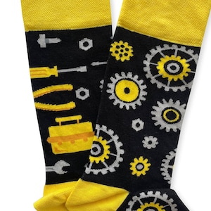 Bomullsstrumpor med verktygsdesign, perfekt present till ingenjör, hantverkare, reparatör, fars dag