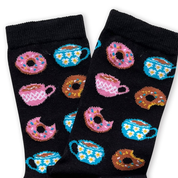 Colourful Doughnut Socks, Funny Donut Socks, Gastronomy Socks, Baker Gift, Bakery gift, Food Beverage Socks, Novelty Socks, Pastry Chef Gift