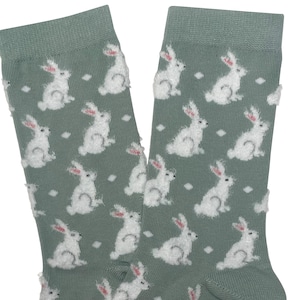 Chaussettes mignonnes de conception de lapin, chaussures de lapin pelucheuses, fil de coton doux, cadeau de Pâques