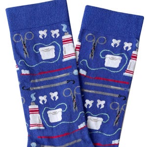 Dental Theme Socks, Dentist Gift, Cotton Women Men Size, Clog Socks