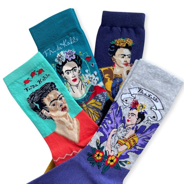 Frida Socks, Frida Design Socks, Frida Gift, Art Socks, Art Gift, Artist Socks, Women Socks, Christmas Gift, Art Student Gift