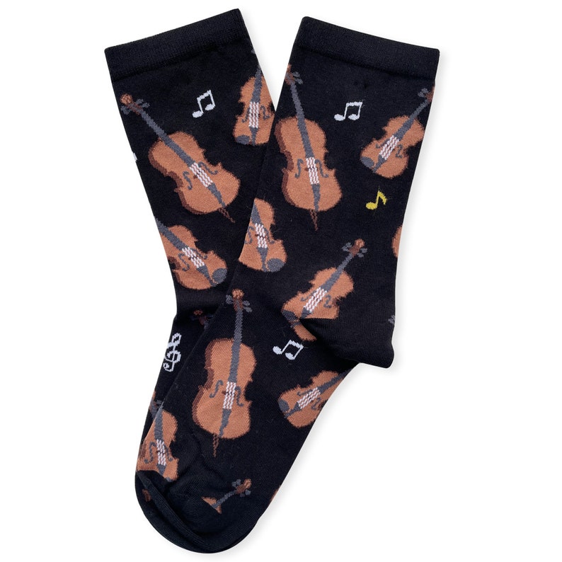 Bow Instrument Socks, Violin Socks, Cello Socks, Cellist Gift, Musician Socks, Music Teacher Socks, Violinist Gift, Christmas Gift image 3