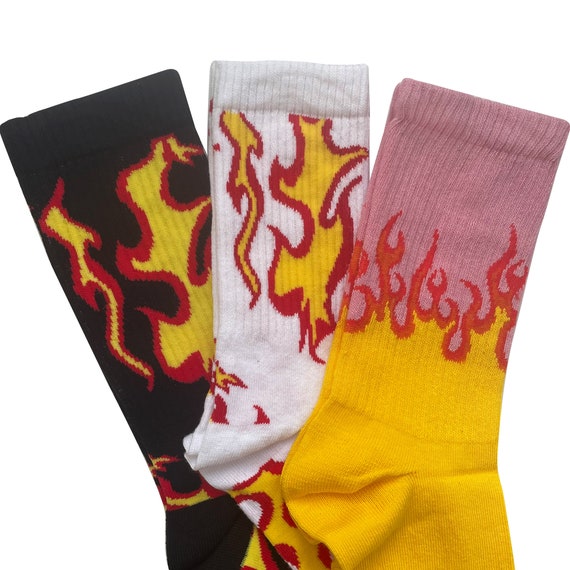 Flame Socks, Rebel Socks, Cool Socks Lovers, Trainers Socks