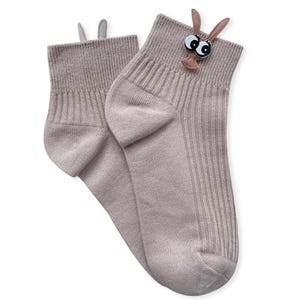 Chaussettes en coton doux en forme de lapin, chaussures duveteuses pour lapin, cadeau de Pâques image 10