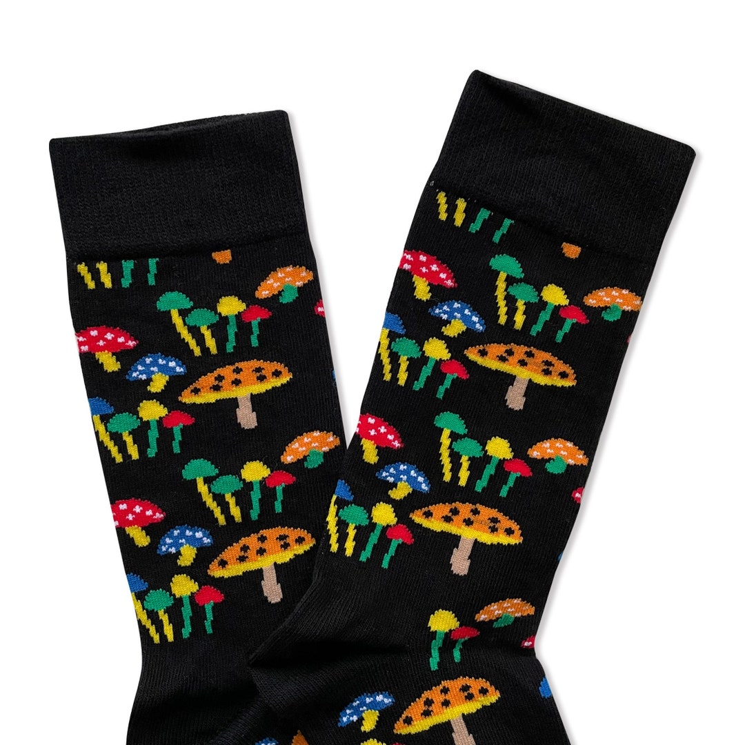 Mushroom Socks Mycology Gift Magic Mushroom Socks Funny Etsy UK