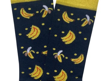 Banana Design Socks, Men's Size Cotton Footwear