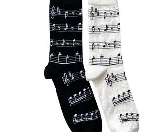 Calcetines Divertidos De Piano Con Notas Musicales, Algodón Suave Y Transpirable, Unisex, Talla Única, Regalo Original