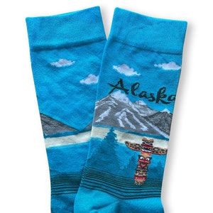 Alaska Socks, Alaska City Socks, North Pole Socks, Alaska Gift Socks, Gift For North Lovers, Cool Socks, Unisex Socks, The North Pole Gift