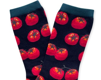 Tomato Socks, Tomato Gift, Vegetable Clothing, Farmer Gift, Chef Gift, Novelty Socks, Cool Socks, Vegetable Socks, Food Socks