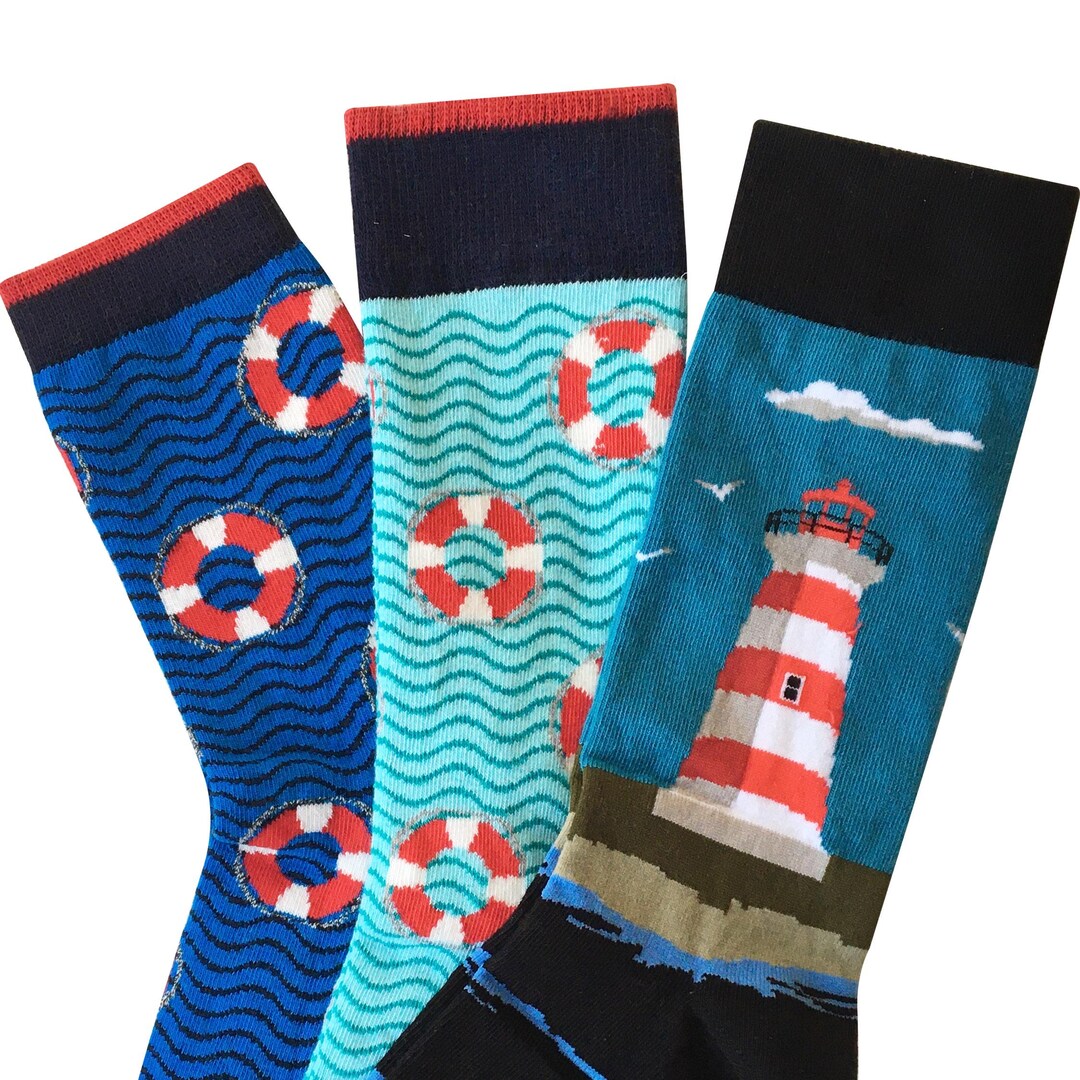 Navigation Sock Lighthouse Socks, Sailboat Socks, Sail Socks, Sailing Enthusiast ...