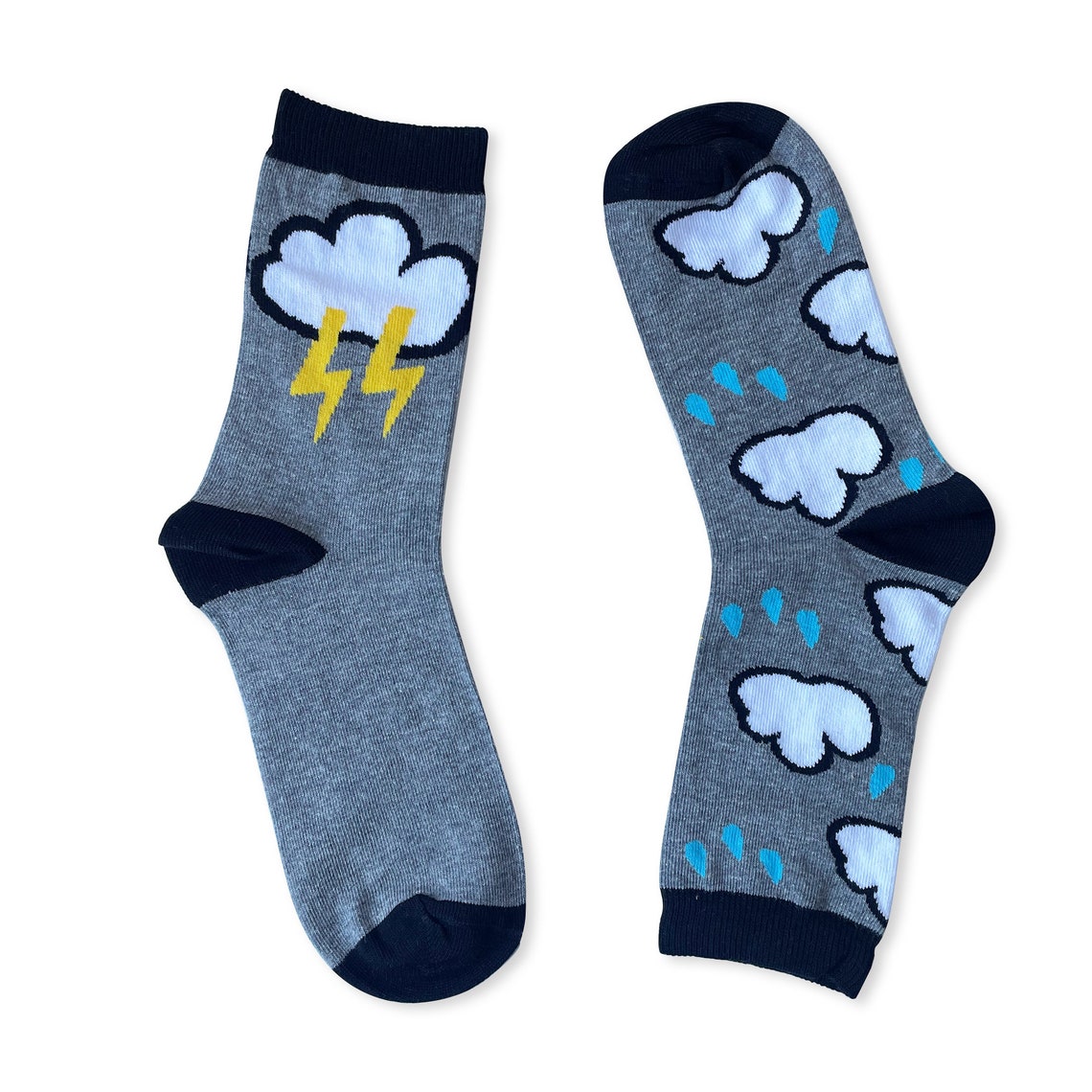 Raining Clouds Socks Clouds Socks Weather Socks Lightning Etsy