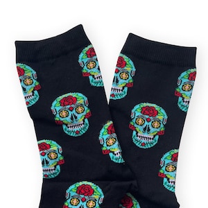 Chaussettes Crânes Colorés, Chaussettes Dia de Los Muertos, Chaussettes Masques Colorés, Chaussettes Du Jour Des Morts, Chaussettes Amusantes