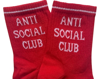90's Slogan Socks, Peace Sign, Anti Social Club Socks