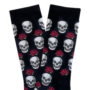 Chaussettes têtes de mort colorées, chaussettes Dia de Los Muertos, cadeau thème Halloween, chaussettes du jour des morts, chaussettes en coton,