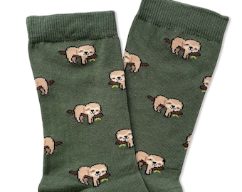 Funny Sloth Design Socks, Cotton Women Men's Size Footwear