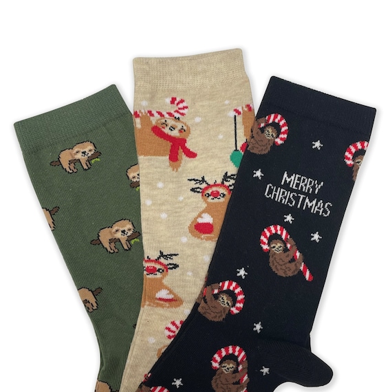 Chaussettes De Noël Décoratives Paresseux Dans L'arbre - Tissu Doux, Suspendables, Pour Cadeaux Et Décoration Festive