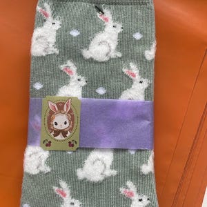 Chaussettes en coton doux en forme de lapin, chaussures duveteuses pour lapin, cadeau de Pâques image 5
