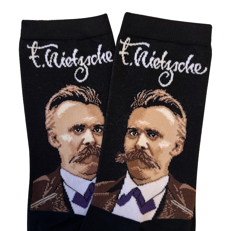 Nietzsche design cotton socks in women and men sizes.
