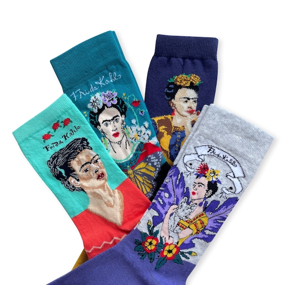 Frida Kahlo Artsy Cotton Socks: Unique Footwear, Christmas Gift, Stocking Filler