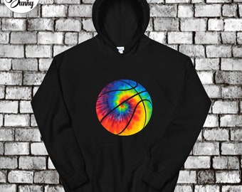 Girls Basketball Gift / Tie Dye Hoodie / Tie Dye Basketball / Women's Hooded Sweatshirt / Girls Hoodie Gift / Adult Unisex Hoodie