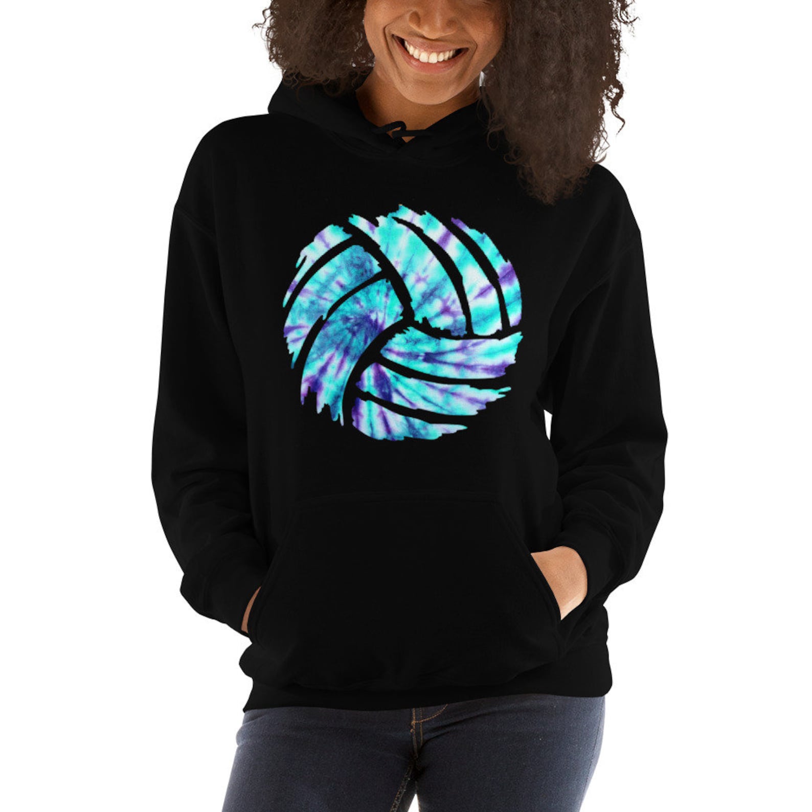 Tie Dye Volleyball Hoodie / Girls Hoodie / Tie Dye Sweatshirt / Blue