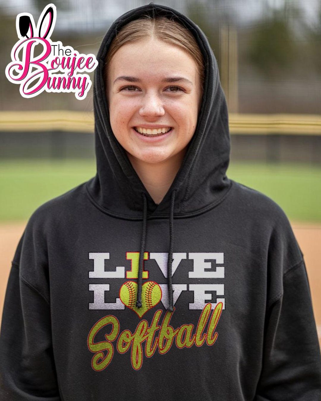 Softball Hoodie Live Love Softball Girls Sweatshirt Women's