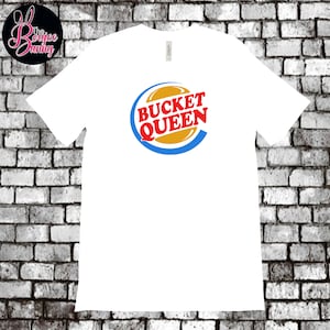 Women&#39;s Basketball T Shirt  / Funny Girls Basketball Gift / Bucket Queen / Women&#39;s Hoops / Basketball  Parody
