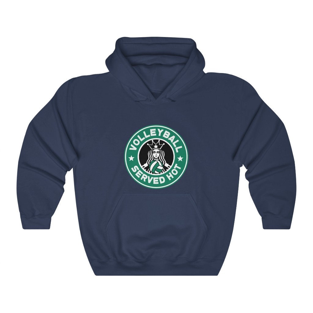 Volleyball Gift / Volleyball Served Hot Hoodie / Starbucks Etsy