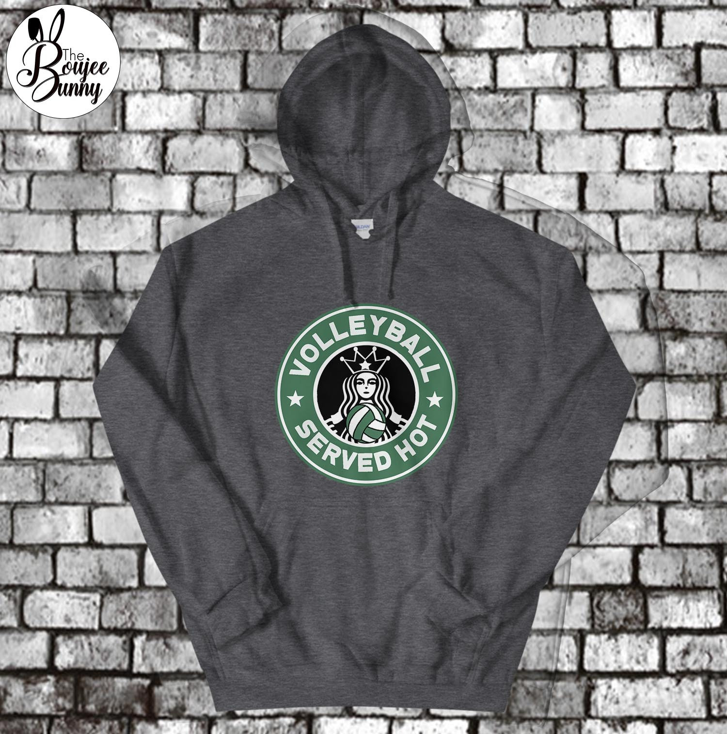Volleyball Gift / Volleyball Served Hot Hoodie / Starbucks Etsy