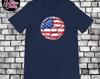 Regalo di calcio / Maglietta da calcio con bandiera americana / Calcio USA / Regalo patriottico / Pallone da calcio American Pride