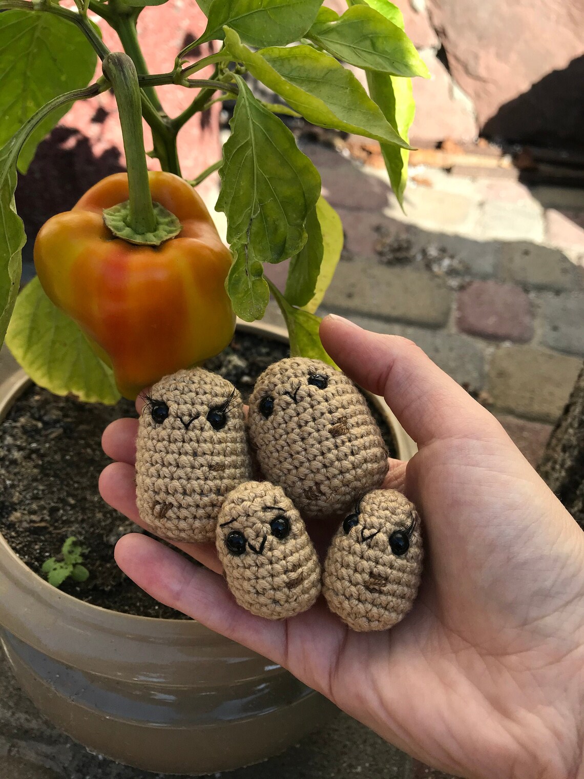 Potato Mini Crochet tiny plushie vegetable Play food for kids | Etsy
