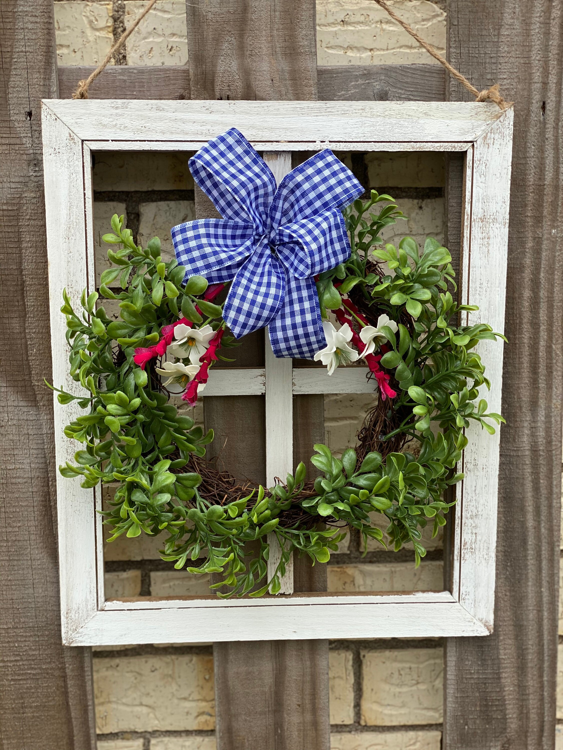 Window Frame, Window Frame with Wreath, Farmhouse Window