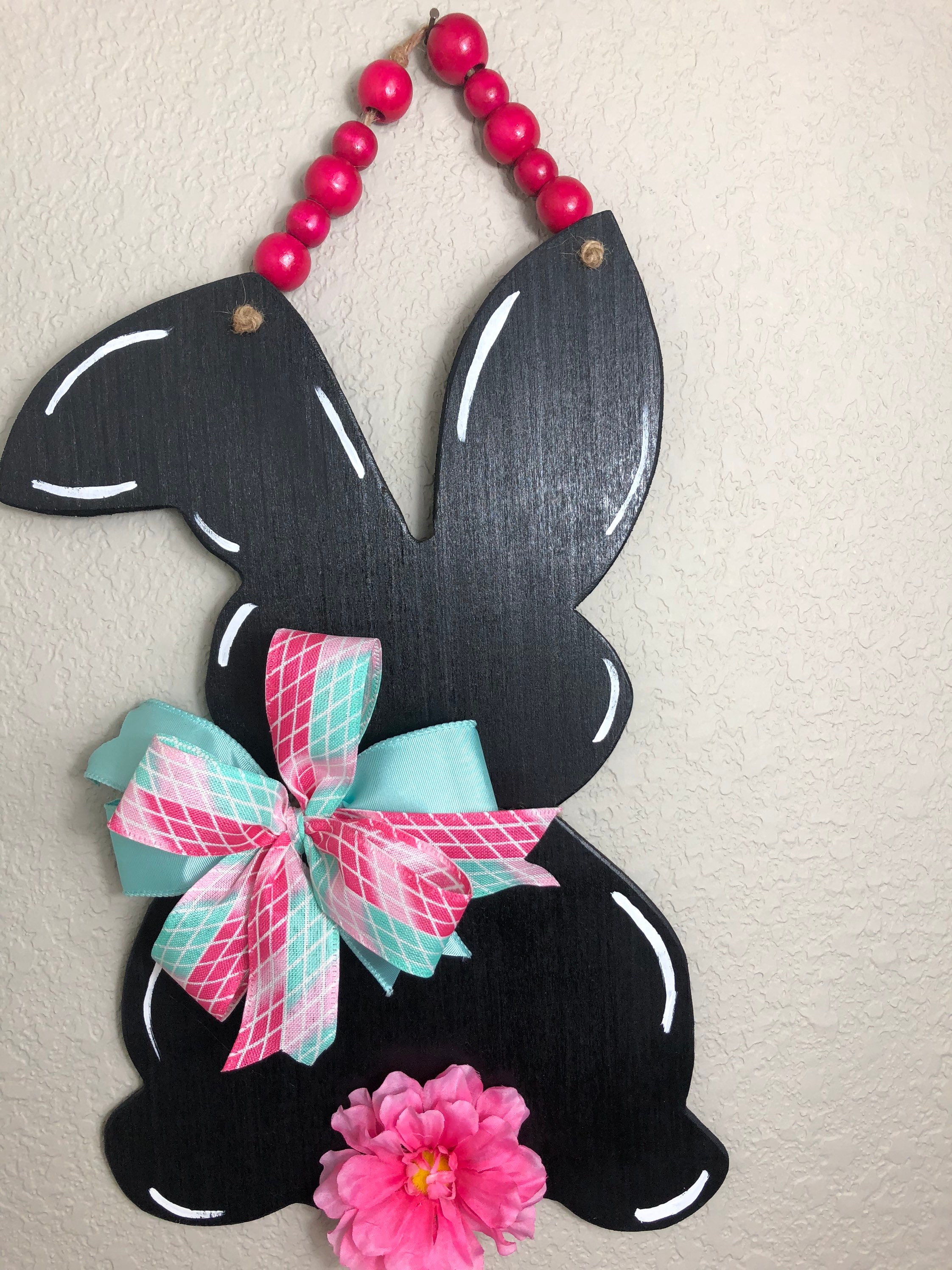 Easter Door Hanger Bunny Rabbit Door Hanger Easter Decor Etsy
