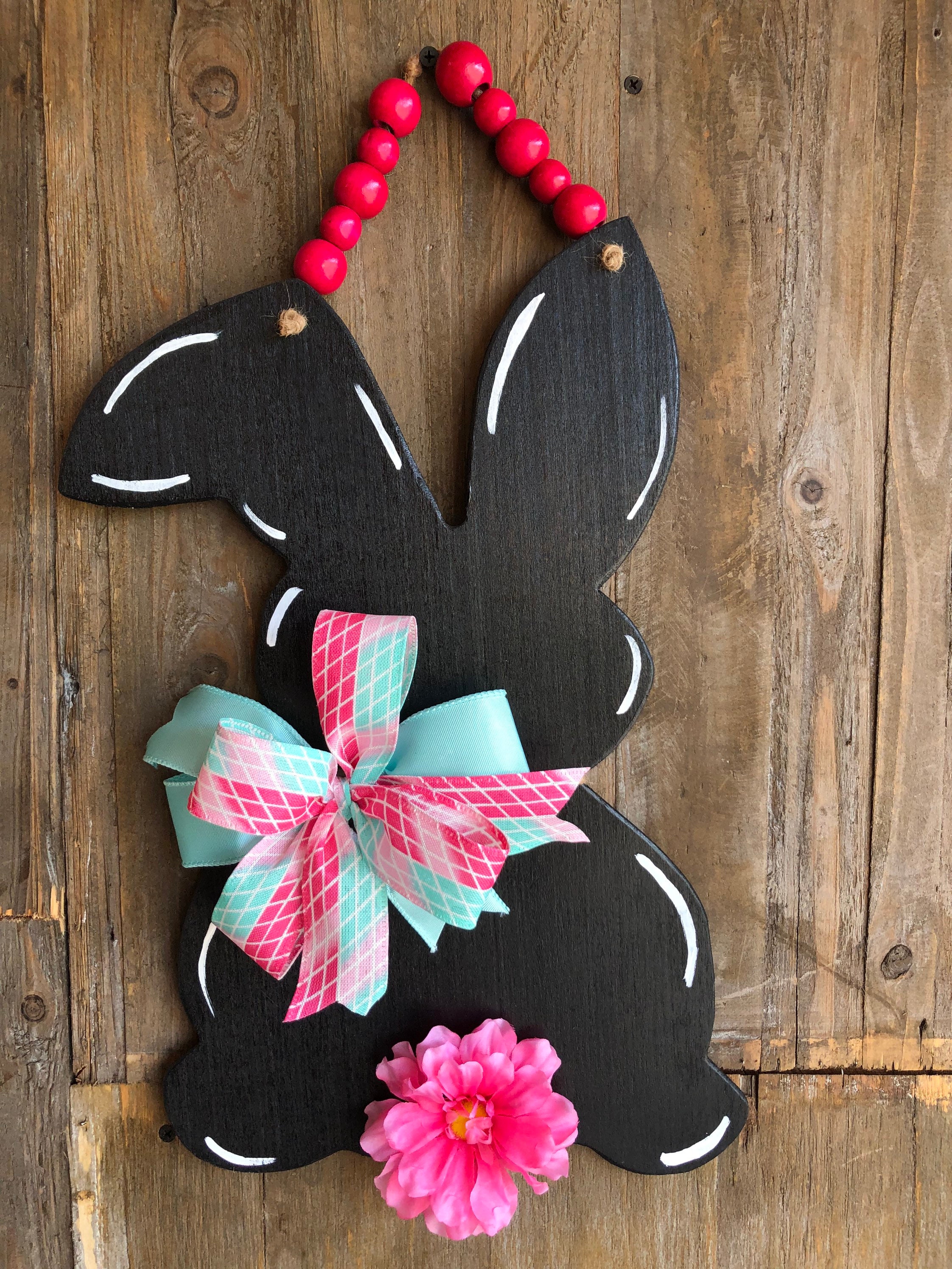 Easter Door Hanger Bunny Rabbit Door Hanger Easter Decor Etsy