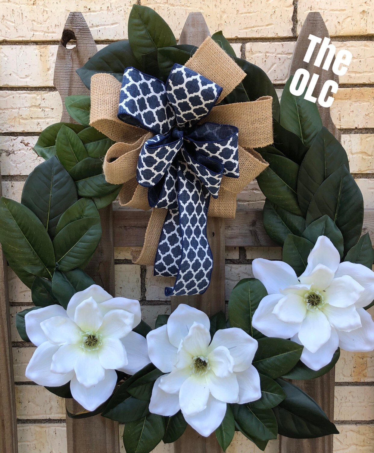 Magnolia Wreath Rustic Door Wreath Farmhouse Decor Everyday