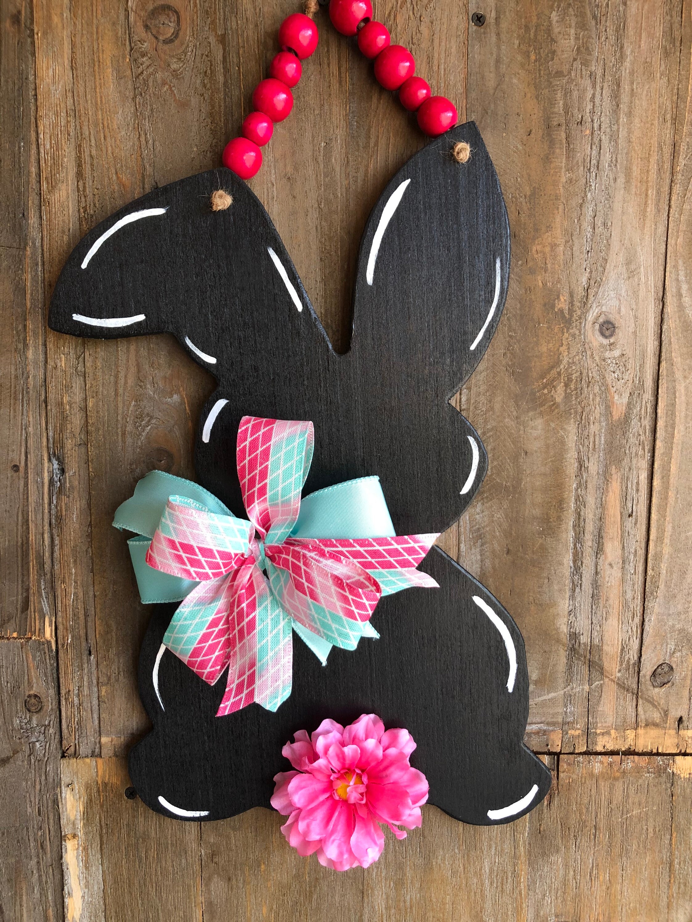Easter Door Hanger Bunny Rabbit Door Hanger Easter Decor Etsy