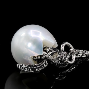 Schildkröte Ei Anhänger Hand schnitzen schwarze Perle, 925 Silber Baby Meeresschildkröte Halskette, Schildkröte Ei Anhänger, Schildkröte Ei schnitzen Perle, Schildkröte Anhänger.