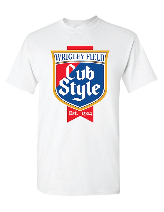 Men's Unisex Chicago Cubs Style Printed Shirt White Blue 