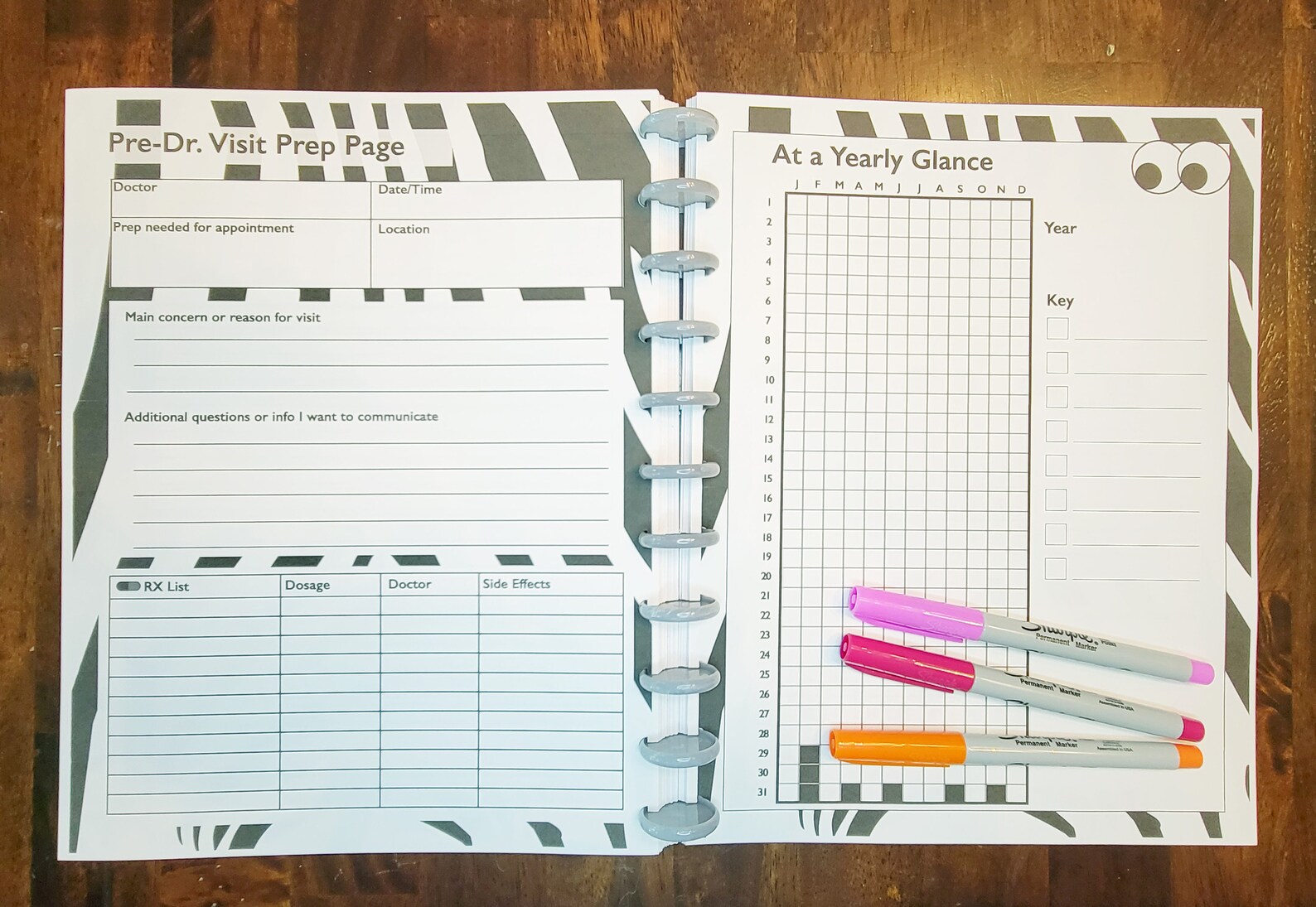 Zebra Symptom Tracking Journal Etsy