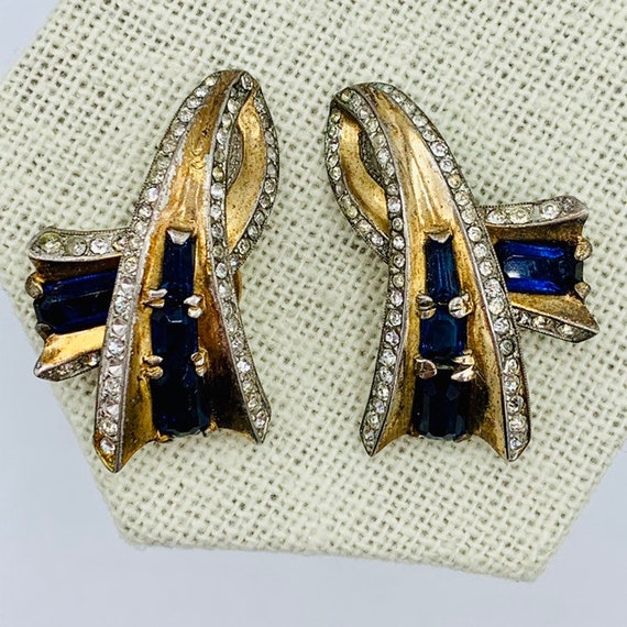 Trifari Alfred Philippe Sterling Ribbon Earrings … - image 3
