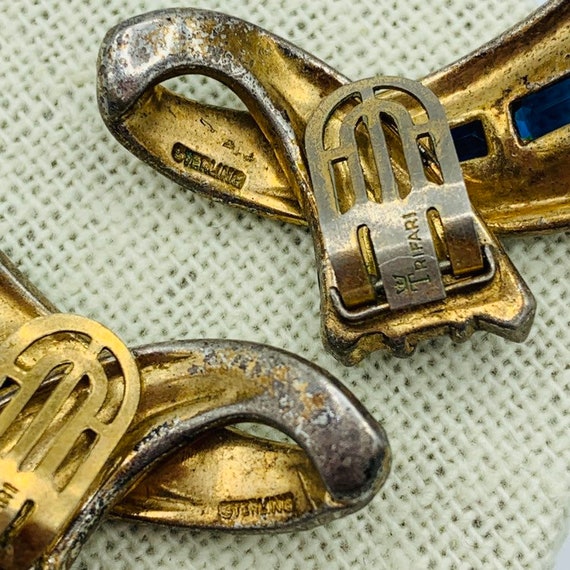 Trifari Alfred Philippe Sterling Ribbon Earrings … - image 7